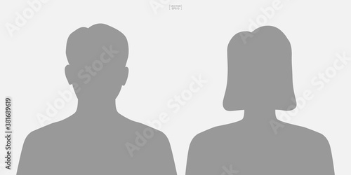 Male and female symbol. Human profile icon or people icon. Man and woman sign and symbol. Vector.
