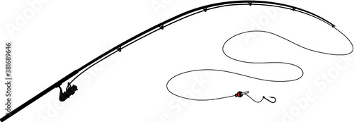 Vector illustration of the fishing rod