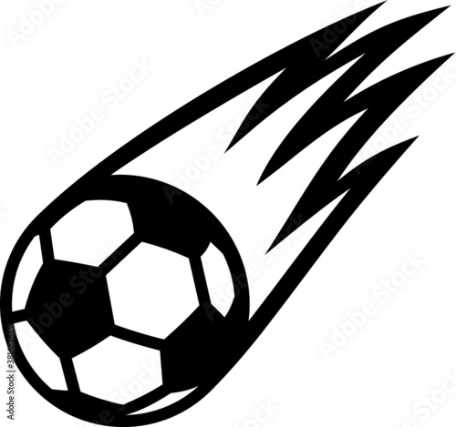 Vector illustration of the soccer ball on fire