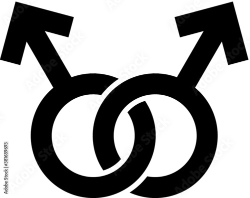 Vector illustration of the gender symbols as equality gay pride concept