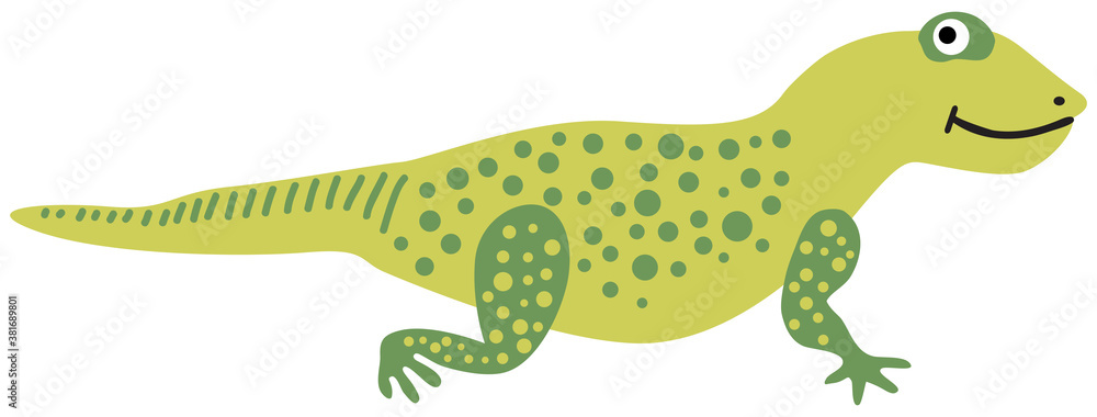 Fototapeta premium Cute lizard illustration in cartoon style.
