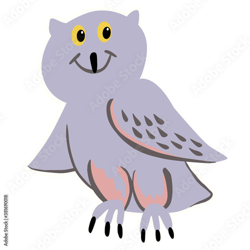 Polar owl cute character illustration.