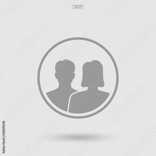 Male and female symbol. Human profile icon or people icon. Man and woman sign and symbol. Vector.