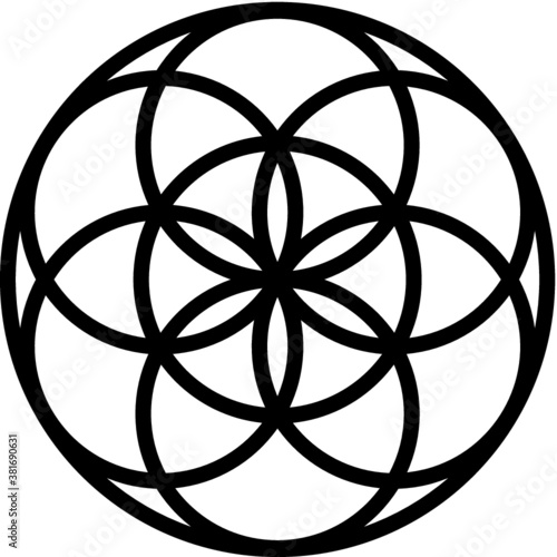 Vector illustration of the seed of life symbol