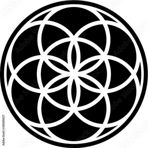 Vector illustration of the seed of life symbol