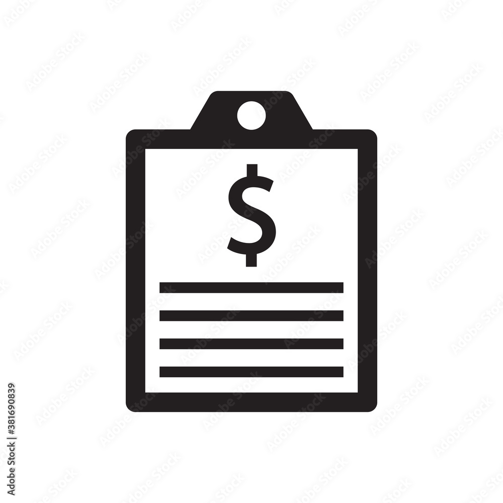business Clipboard with dollar icon sign symbol vector business Clipboard with dollar icon sign symbol vector
