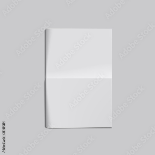 Empty Blank White Folded Newspaper Front Page