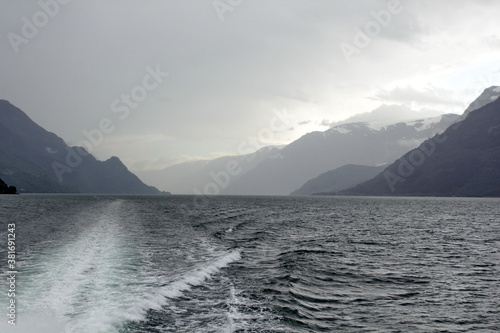 Stunning scenery seen from a ferry cruise in Geirangerfjord, Norway