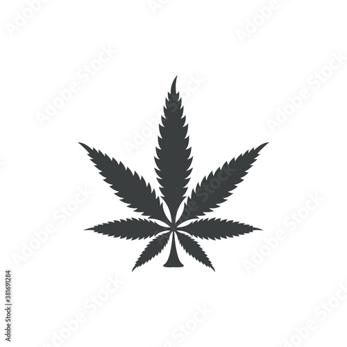 Cannabis Marijuana Leaf Vector Icon. Logo Illustration