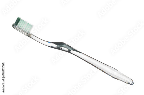 Toothbrush close up isolated on white background