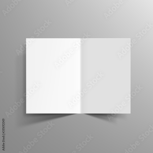 Blank Half Fold Brochure Template For Your Design photo