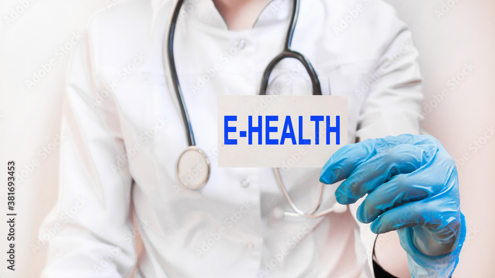 Doctor holding a card with text, medical concept Doctor holding a card with text, medical concept
