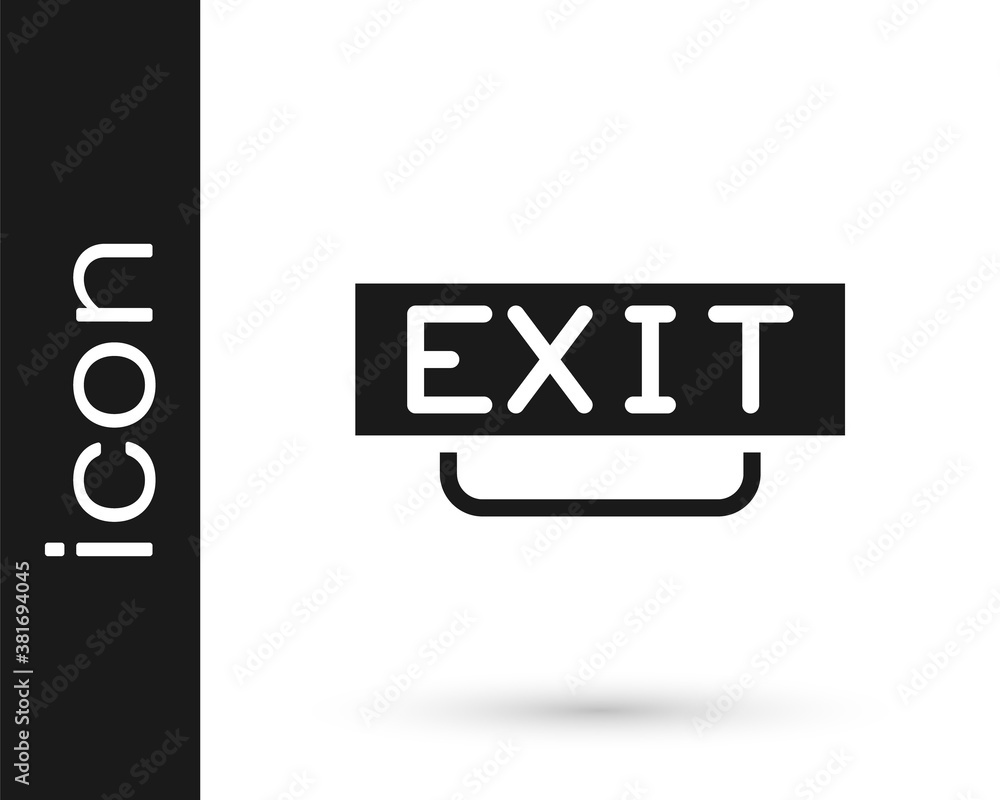 Black Fire exit icon isolated on white background. Fire emergency icon. Vector. Black Fire exit icon isolated on white background. Fire emergency icon. Vector.