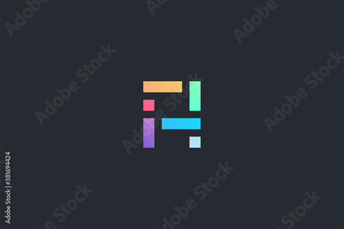 Minimal Geometrical Letter A Dark Background Logo Template