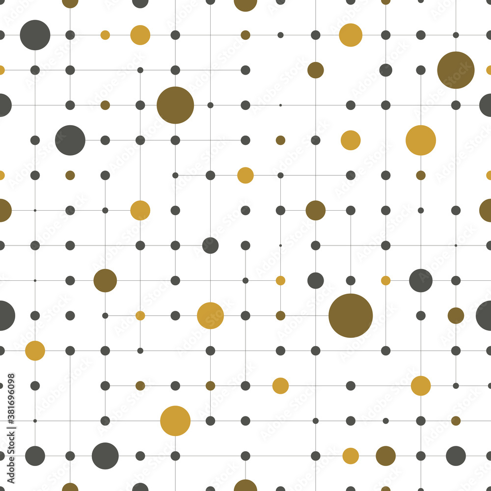 Geometric seamless pattern, grid texture with lines and dots. Vector. Geometric seamless pattern, grid texture with lines and dots. Vector.