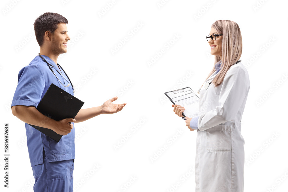 Doctors having a conversation Doctors having a conversation