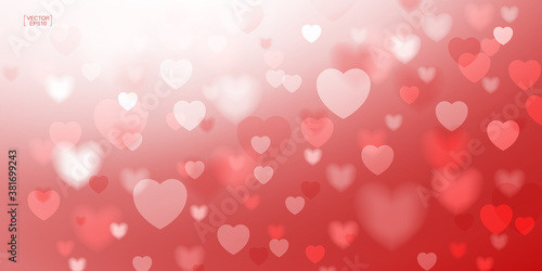 Abstract red heart for Valentines background. Vector illustration.