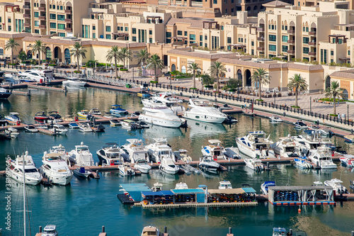 Pearl Qatar yacht marina view - the Porto Arabia