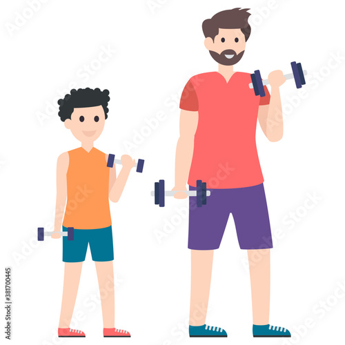 Weightlifting Flat Vector 