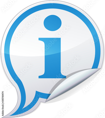 Sticker bulle de dialogue information avec contour