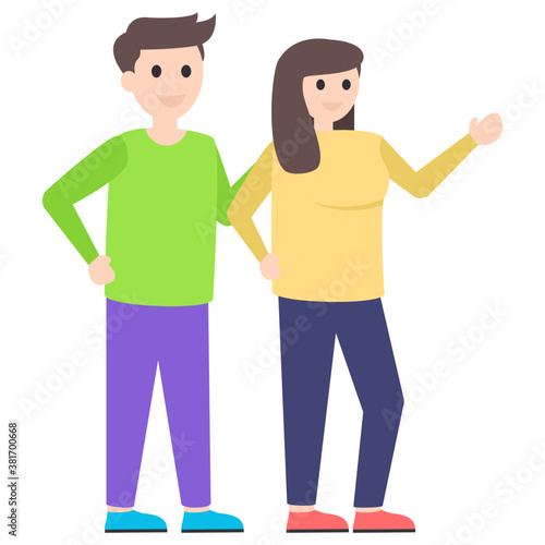 Couple Flat Vector 
