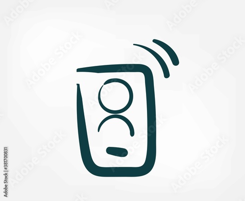mobile simple vector sign abstract line doodle isolated hand drawn