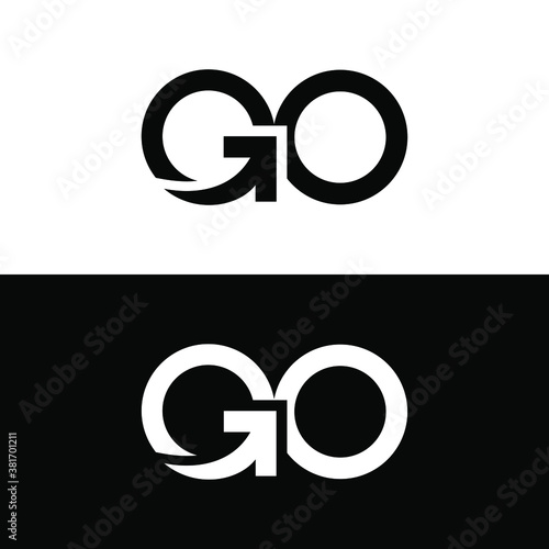Typography of GO with arrow inside. Very suitable in various business purposes, also for icon, symbol and many more. photo