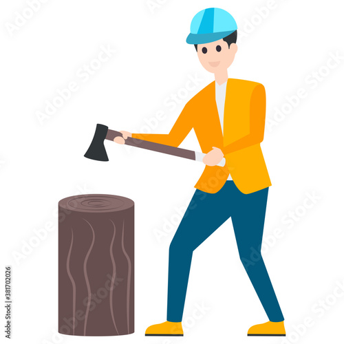 Woodcutter Flat Character