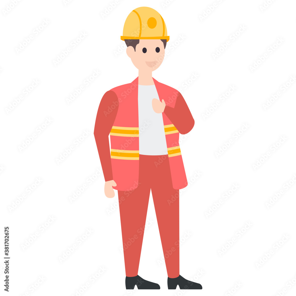Engineer Flat Character