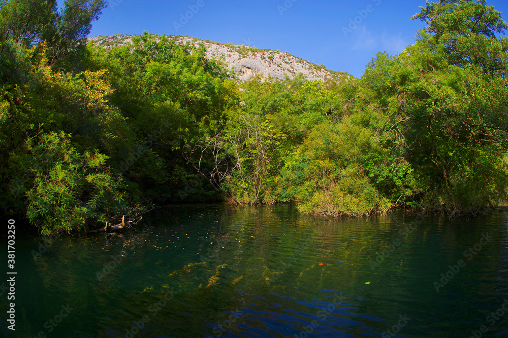 Fototapeta premium Cetina river near Omis, Croatia, Europe