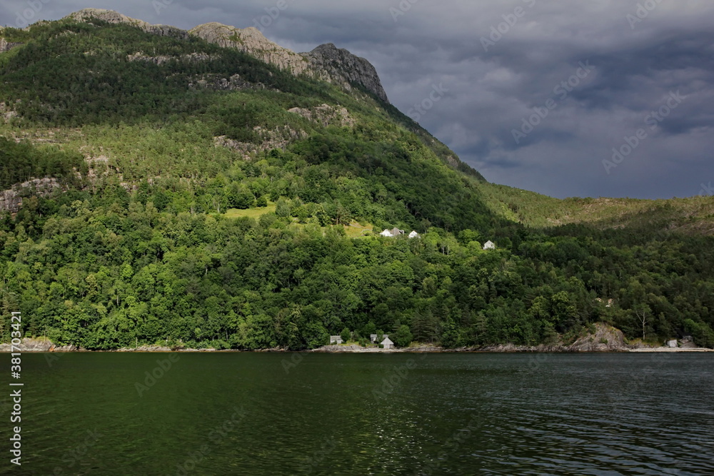 Stunning scenery seen from a ferry cruise in Geirangerfjord, Norway