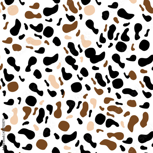 cow spots seamless pattern. Endless texture wallpaper printing on fabric