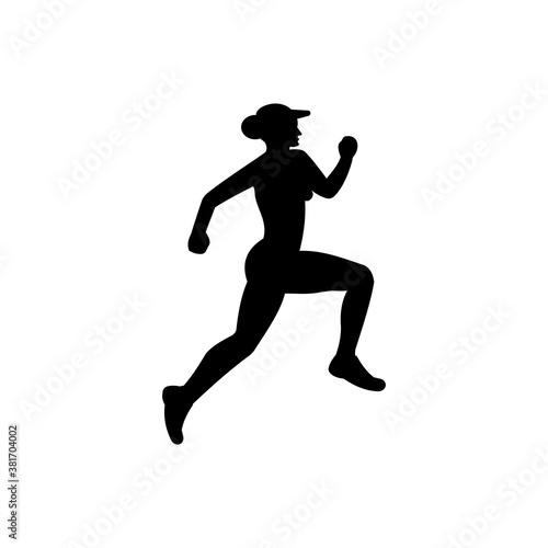 Lady fitness icon (vector illustration)