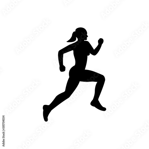 Girl fitness icon (vector illustration)
