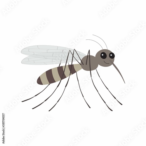 Cartoon mosquito character. Vector illustration Isolated. EPS10