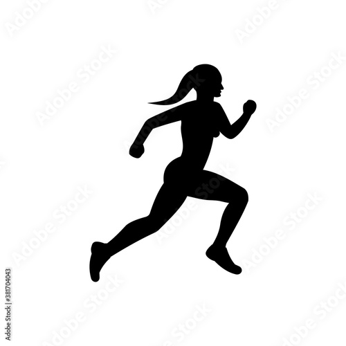 Female exercise icon (vector illustration)