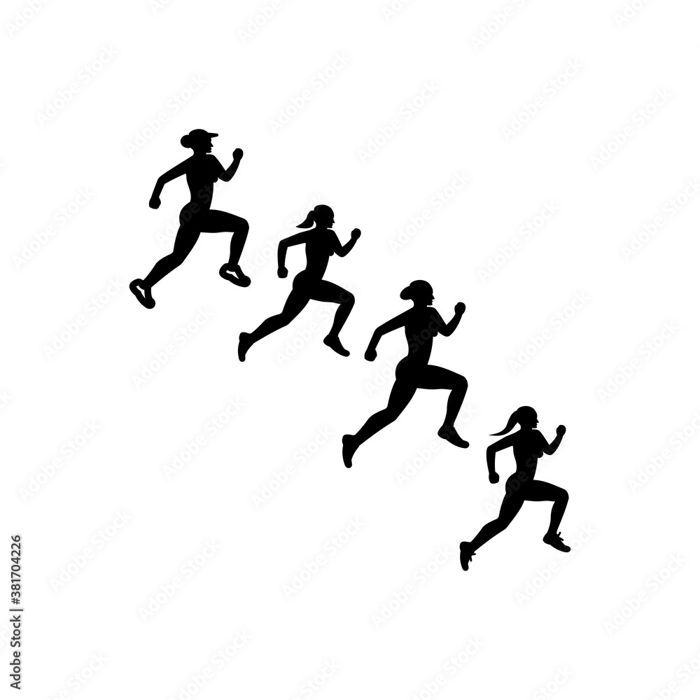 People running icon (vector illustration)