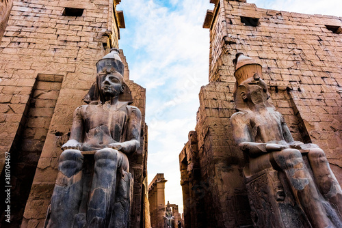 Luxor Temple view of the luxor temple by night in upper egypt
Sculpture in Luxor Temple in Luxor City, Egypt