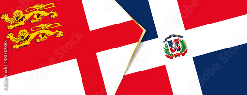 Sark and Dominican Republic flags, two vector flags.