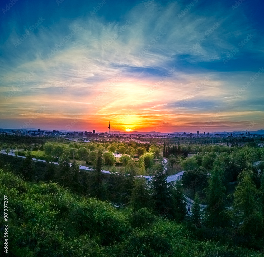 Obraz premium Atardecer en Madrid