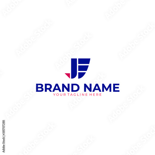 J E logo Blue and Pink logo Design template