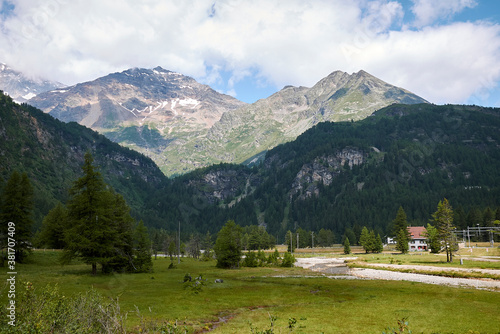 Cavaglia  Switzerland - July 22  2020   Landscape from Cavaglia train station