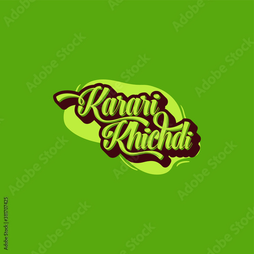Karari Khichdi Typography Mascot logo