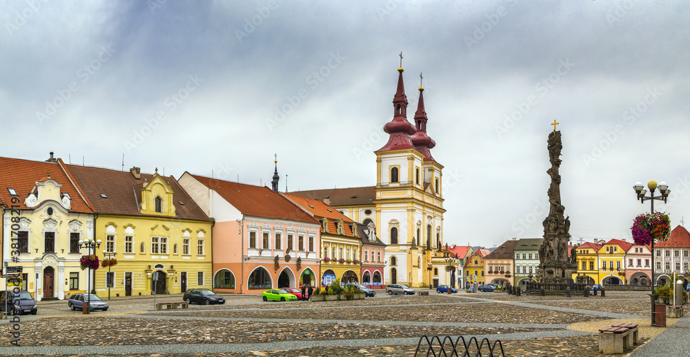 Obraz premium Main square in Kadan, Czech republic