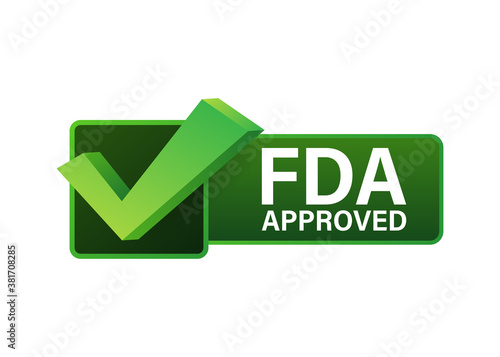 FDA approved grunge rubber stamp on white background. Vector illustration.