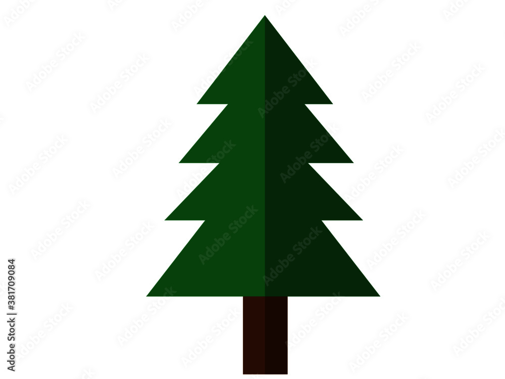Minimalist pine or christmas tree on a white background
Minimalist pine or christmas tree on a white background