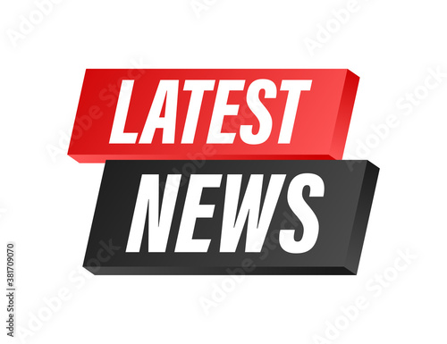 Hand Holding Megaphone with Latest news. Megaphone banner. Web design. Vector stock illustration