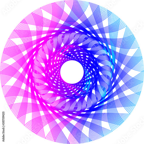 Circle geometric decoration pattern , element for design. Blue and purple design background shapes. Template for web and brands.