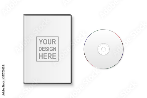 Vector 3d Realistic White Closed CD, DVD with Plastic Cover Box Set Closeup Isolated on White Background. Design Template for Mockup. CD Packaging Copy Space. Top View