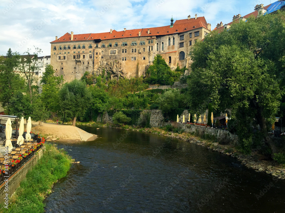 view of Cesky Krumlov castle in Czech Republic